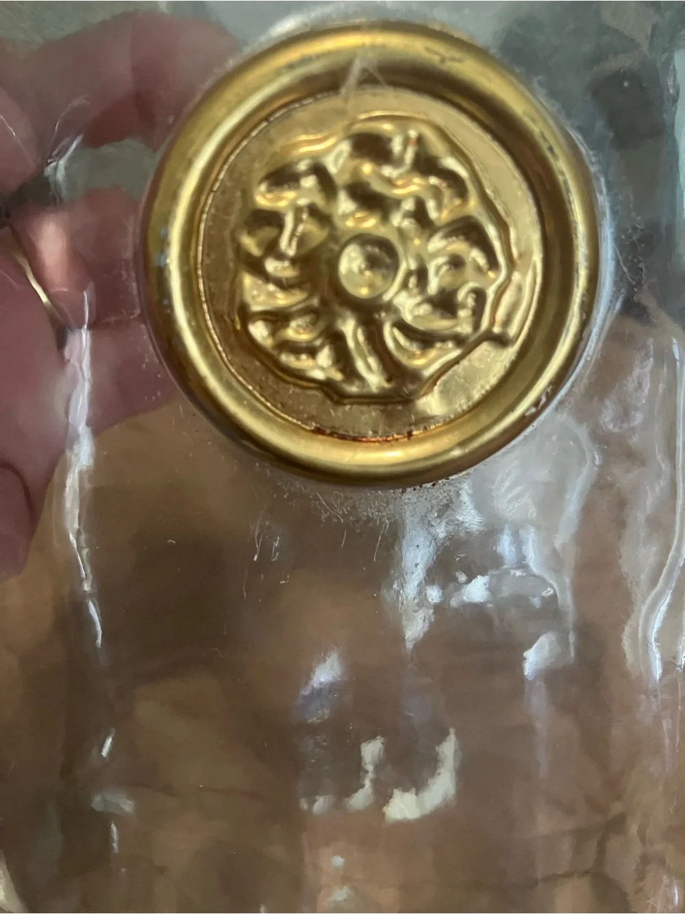 NWT Pier 1 Clear Glass Bottle Resembling Vintage Whiskey Decanters